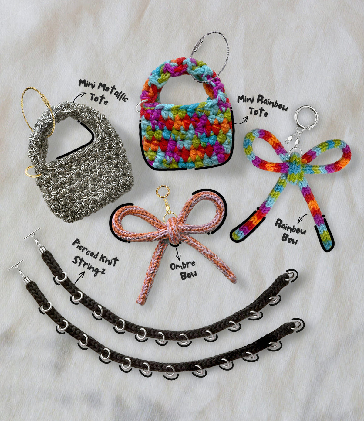 Metallic Mini Crochet Bag by BYKARYA