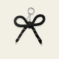 Knit Bow Charm with Ring Piercings by BYKARYA