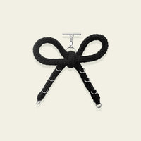 Knit Bow Charm with Ring Piercings by BYKARYA