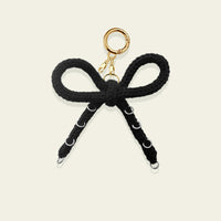 Knit Bow Charm with Ring Piercings by BYKARYA