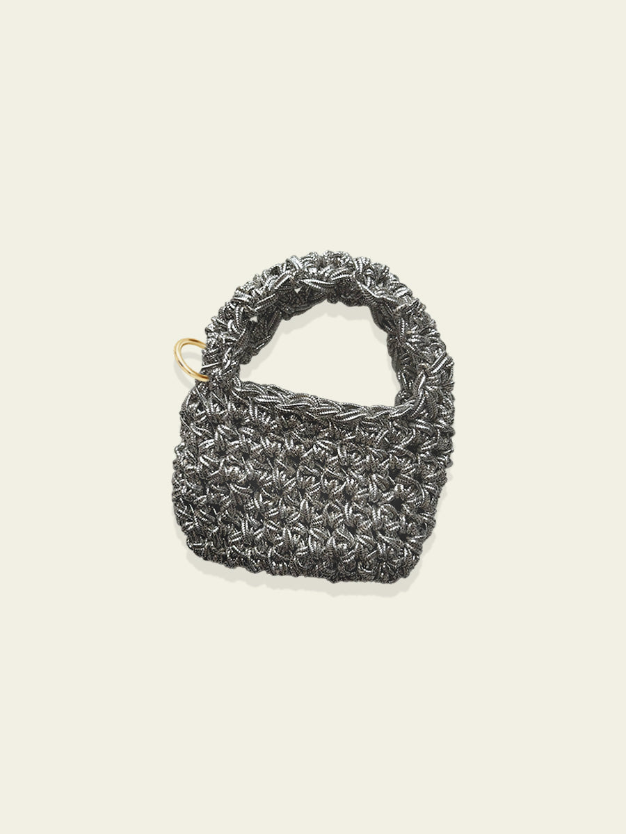 Metallic Mini Crochet Bag by BYKARYA