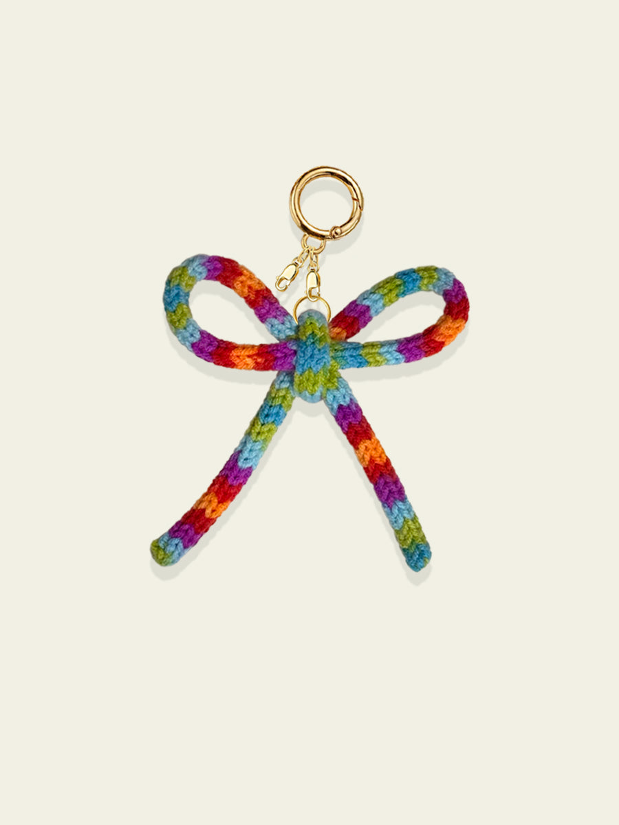Rainbow Knit Bow Charm by BYKARYA