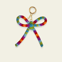 Rainbow Knit Bow Charm by BYKARYA