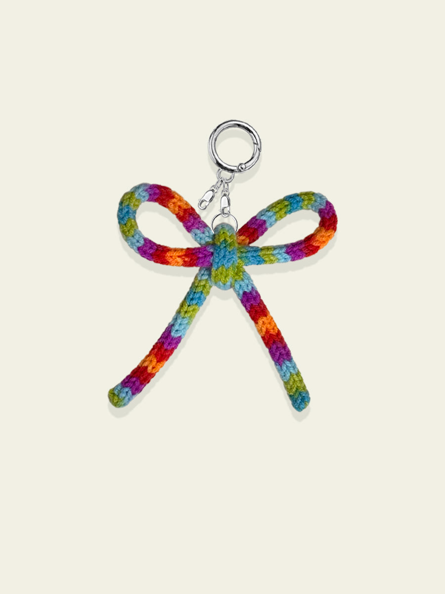 Rainbow Knit Bow Charm by BYKARYA