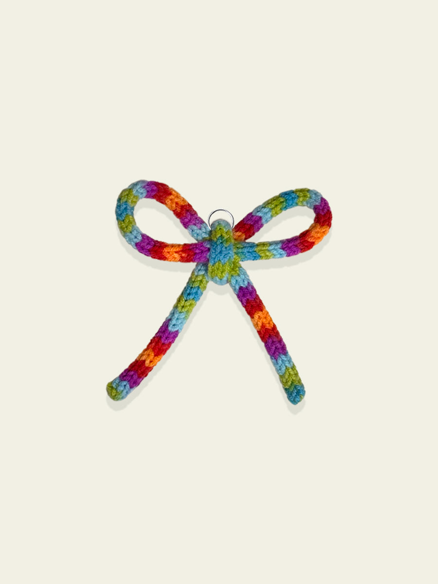 Rainbow Knit Bow Charm by BYKARYA
