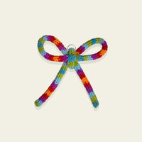 Rainbow Knit Bow Charm by BYKARYA