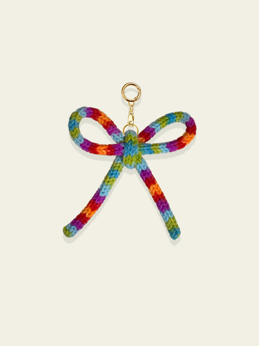 Rainbow Knit Bow Charm by BYKARYA