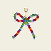 Rainbow Knit Bow Charm by BYKARYA