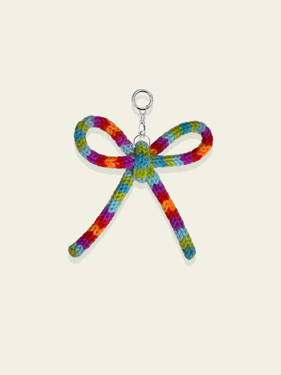 Rainbow Knit Bow Charm by BYKARYA