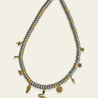 Metallic Bead Swag with Pavé Crystal Charms