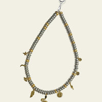 Metallic Bead Swag with Pavé Crystal Charms