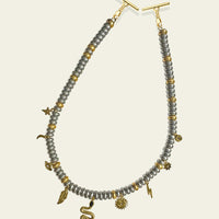 Metallic Bead Swag with Pavé Crystal Charms