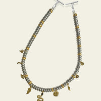 Metallic Bead Swag with Pavé Crystal Charms