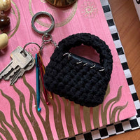 Mini Crochet Bag with Ring Piercings by BYKARYA
