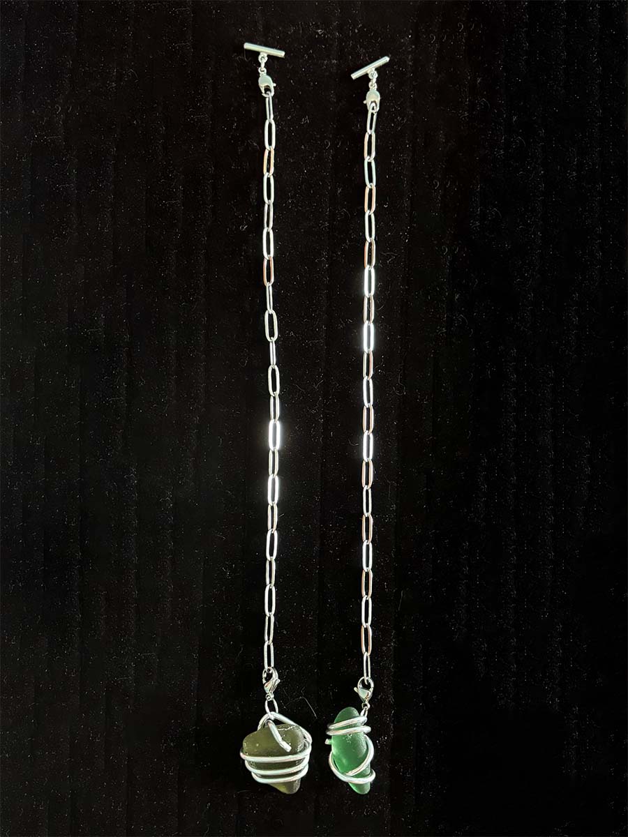 Chain Stringz with Sea Glass Charms by SATURNALIA