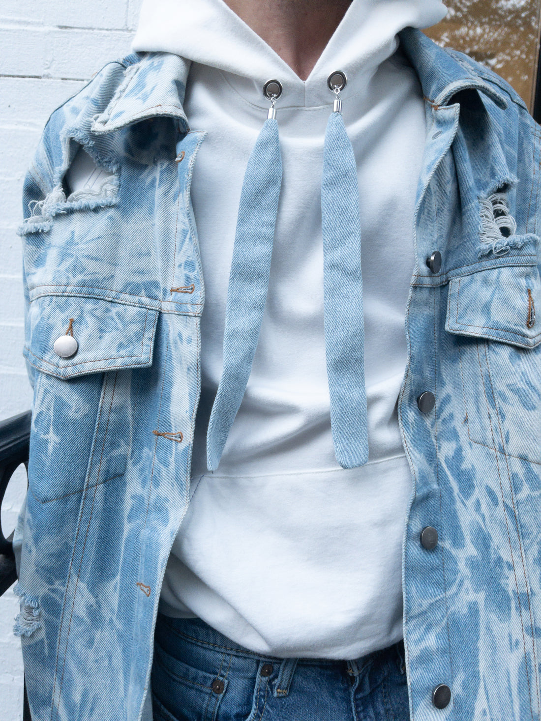 Denim Wide Lace Stringz