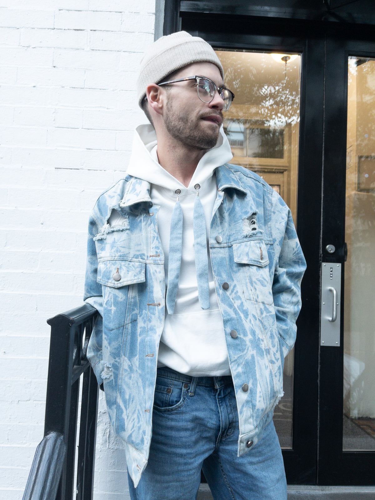 Denim Wide Lace Stringz