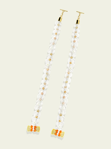 Sequined Organza Ribbon with Butterfly Bow and Pearls by Nabithoughts