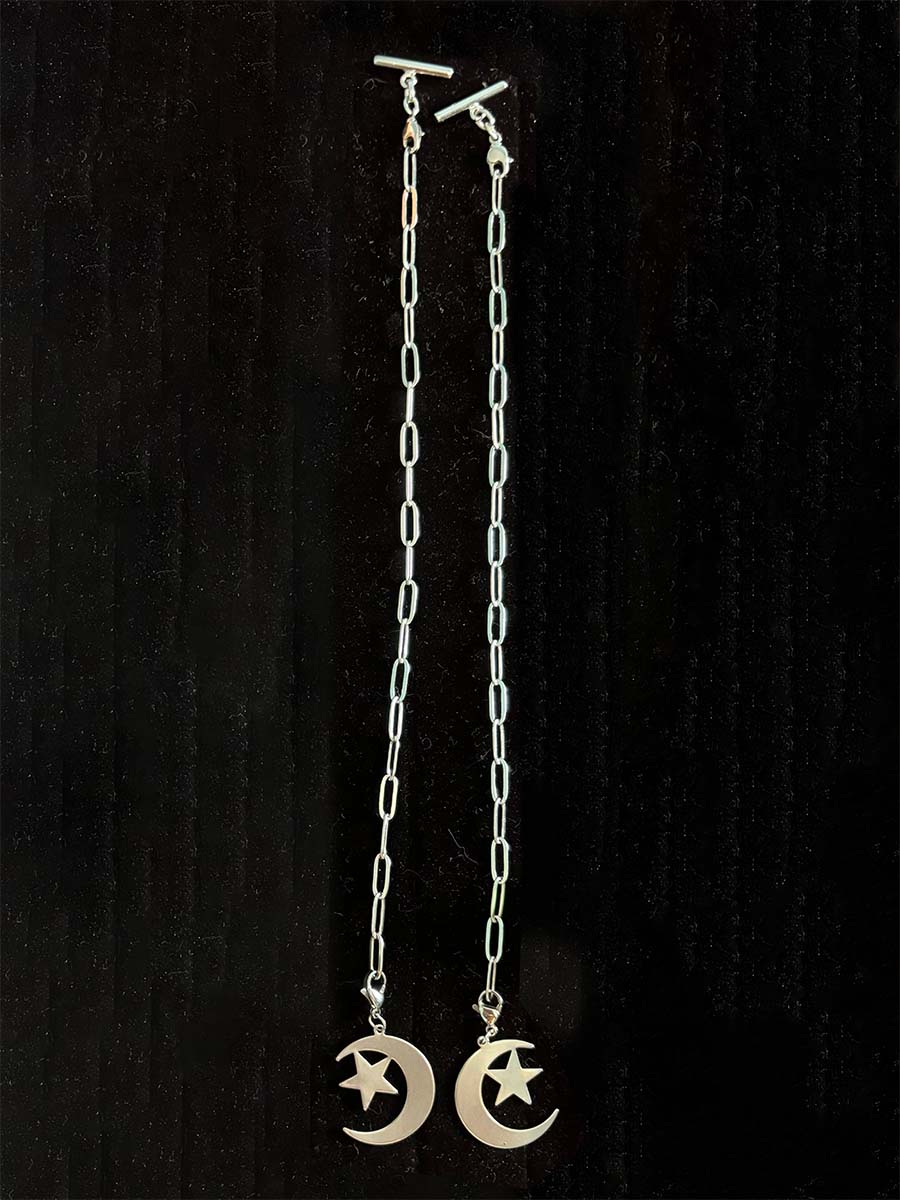 Hoodie Chain Set with Moon Charms by SATURNALIA