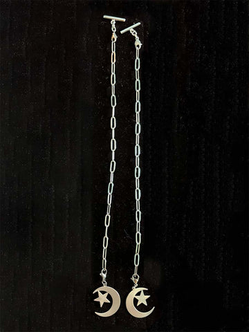 Hoodie Chain Set with Moon Charms by SATURNALIA
